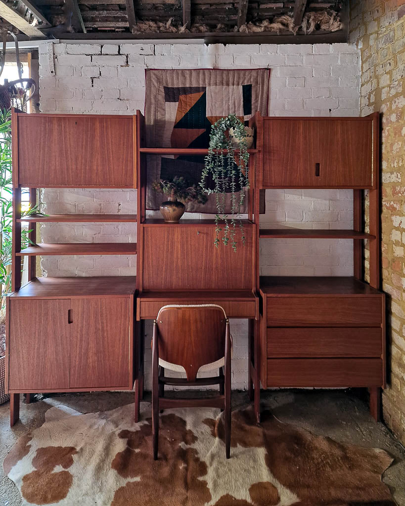 Mid Century Danish Teak Bookcase / Display Cabinet