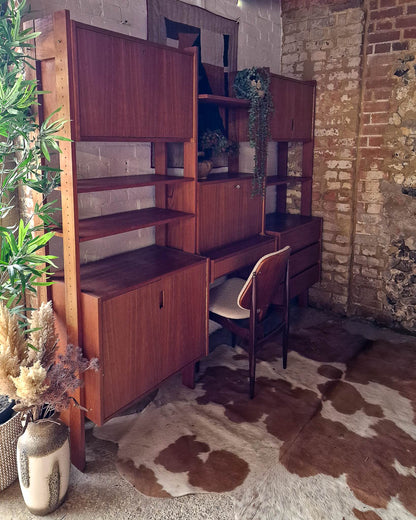 Mid Century Danish Teak Bookcase / Display Cabinet