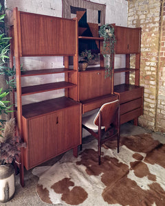 Mid Century Danish Teak Bookcase / Display Cabinet