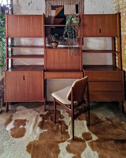 Mid Century Danish Teak Bookcase / Display Cabinet