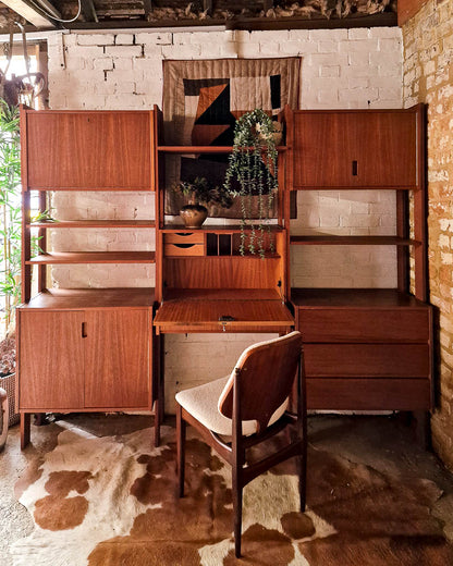Mid Century Danish Teak Bookcase / Display Cabinet