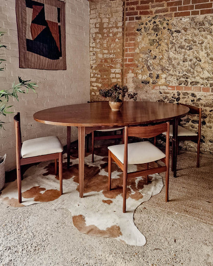 Mid Century Rosewood & Afromosia Dining Table & Four Chairs