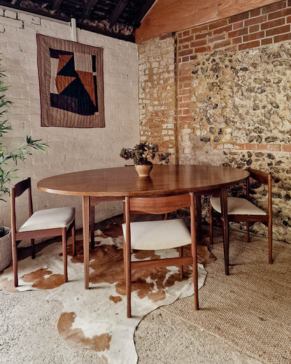 Mid Century Rosewood & Afromosia Dining Table & Four Chairs