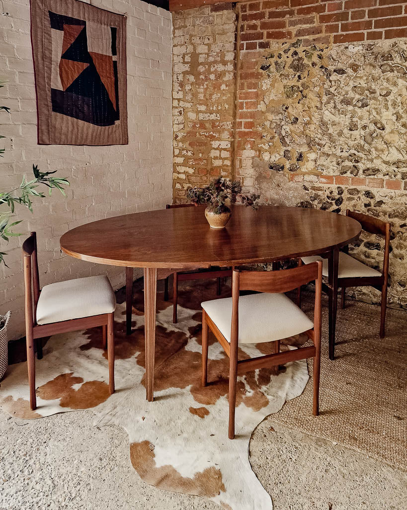 Mid Century Rosewood & Afromosia Dining Table & Four Chairs