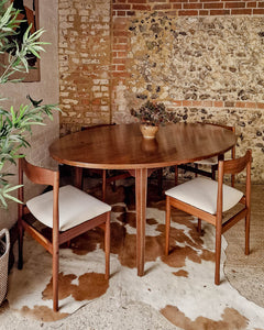 Mid Century Rosewood & Afromosia Dining Table & Four Chairs