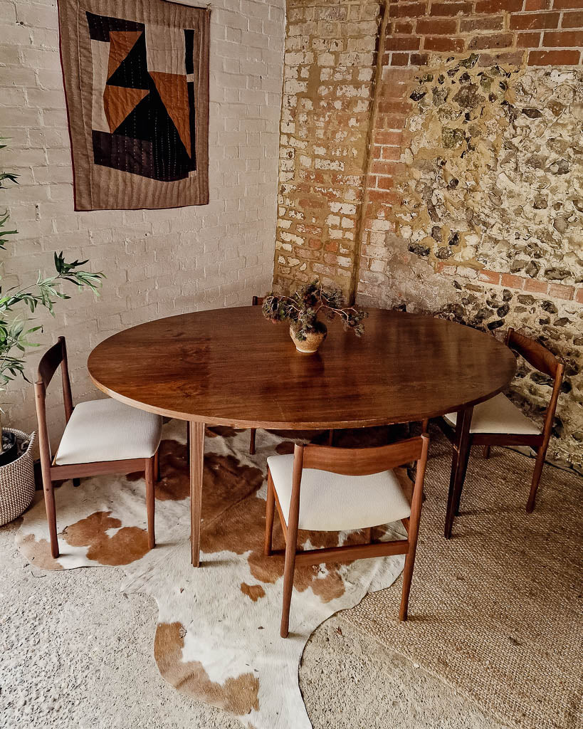 Mid Century Rosewood & Afromosia Dining Table & Four Chairs
