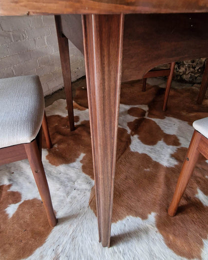 Mid Century Rosewood & Afromosia Dining Table & Four Chairs