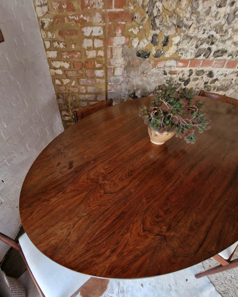 Mid Century Rosewood & Afromosia Dining Table & Four Chairs
