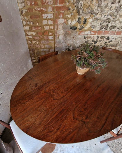Mid Century Rosewood & Afromosia Dining Table & Four Chairs
