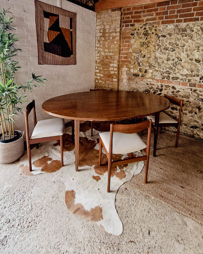 Mid Century Rosewood & Afromosia Dining Table & Four Chairs