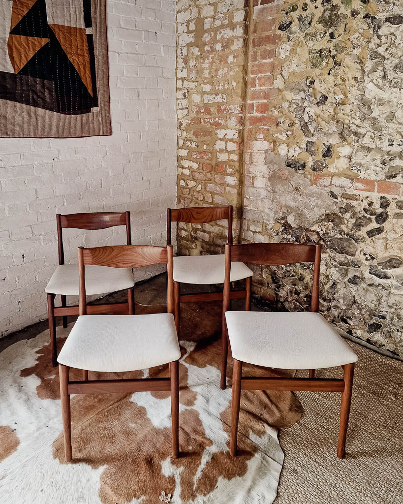 Mid Century Rosewood & Afromosia Dining Table & Four Chairs