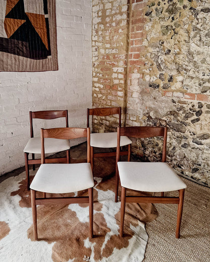 Mid Century Rosewood & Afromosia Dining Table & Four Chairs