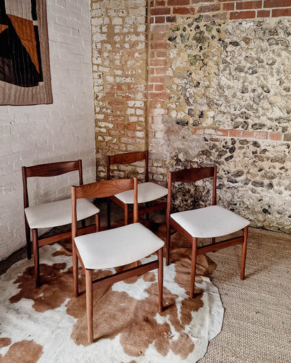 Mid Century Rosewood & Afromosia Dining Table & Four Chairs