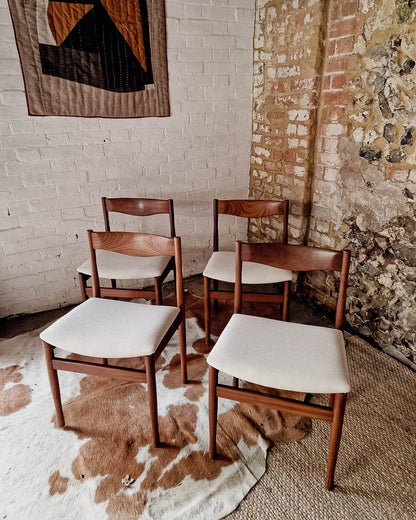 Mid Century Rosewood & Afromosia Dining Table & Four Chairs