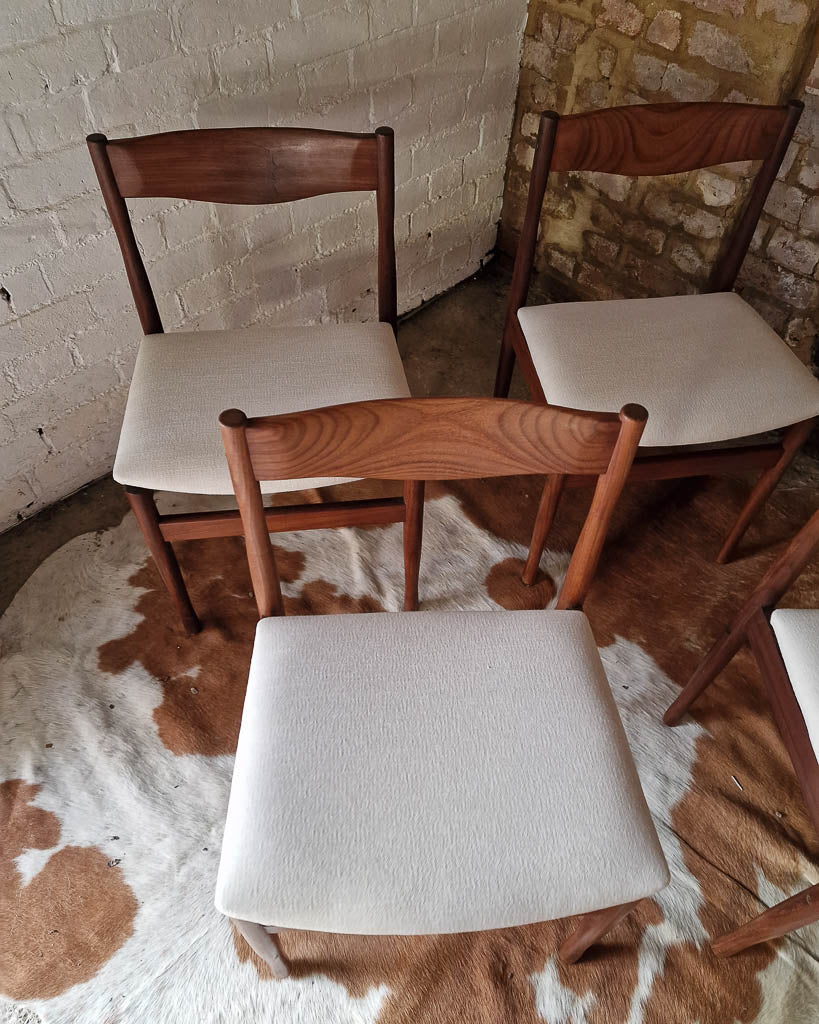 Mid Century Rosewood & Afromosia Dining Table & Four Chairs
