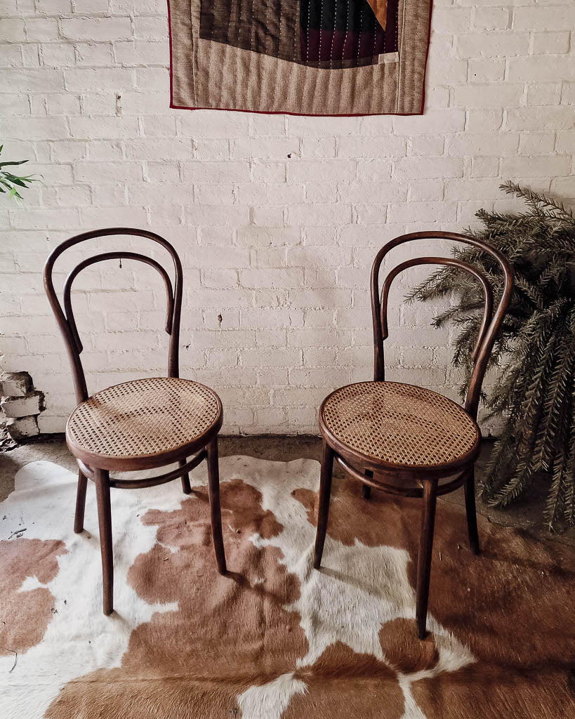 Thonet No.18 Bentwood & Cane Chairs (Pair)