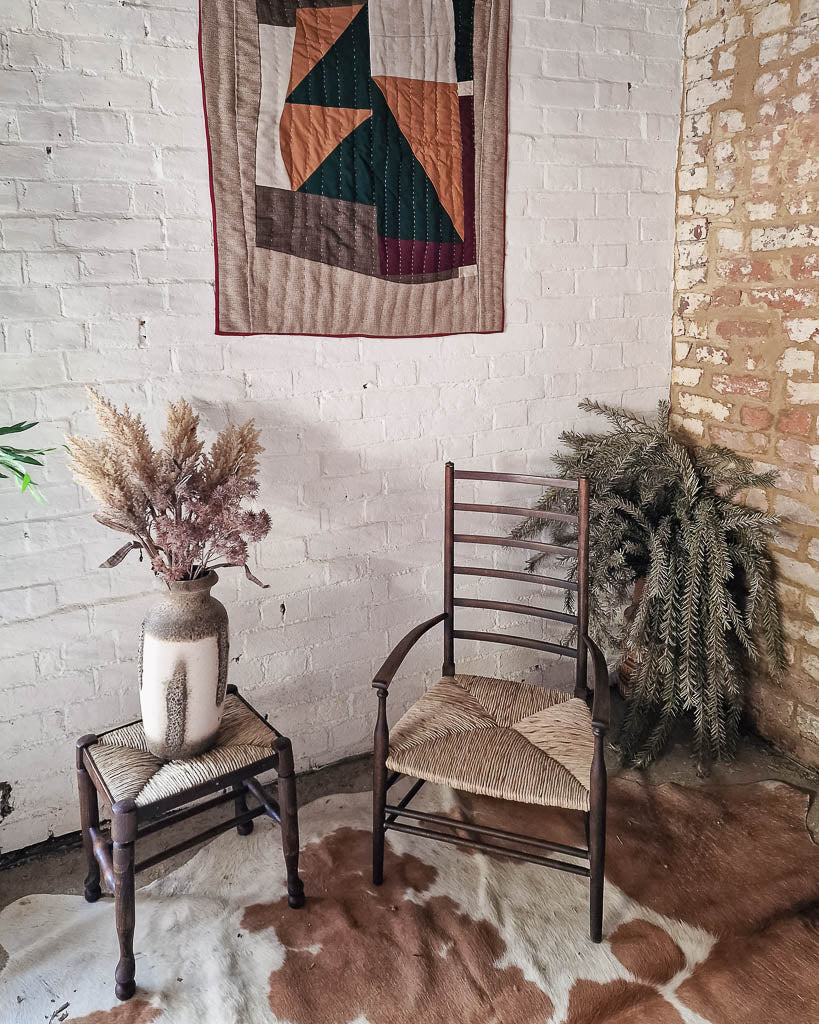Arts & Craft Low Fireside Liberty & Co Chair & Stool
