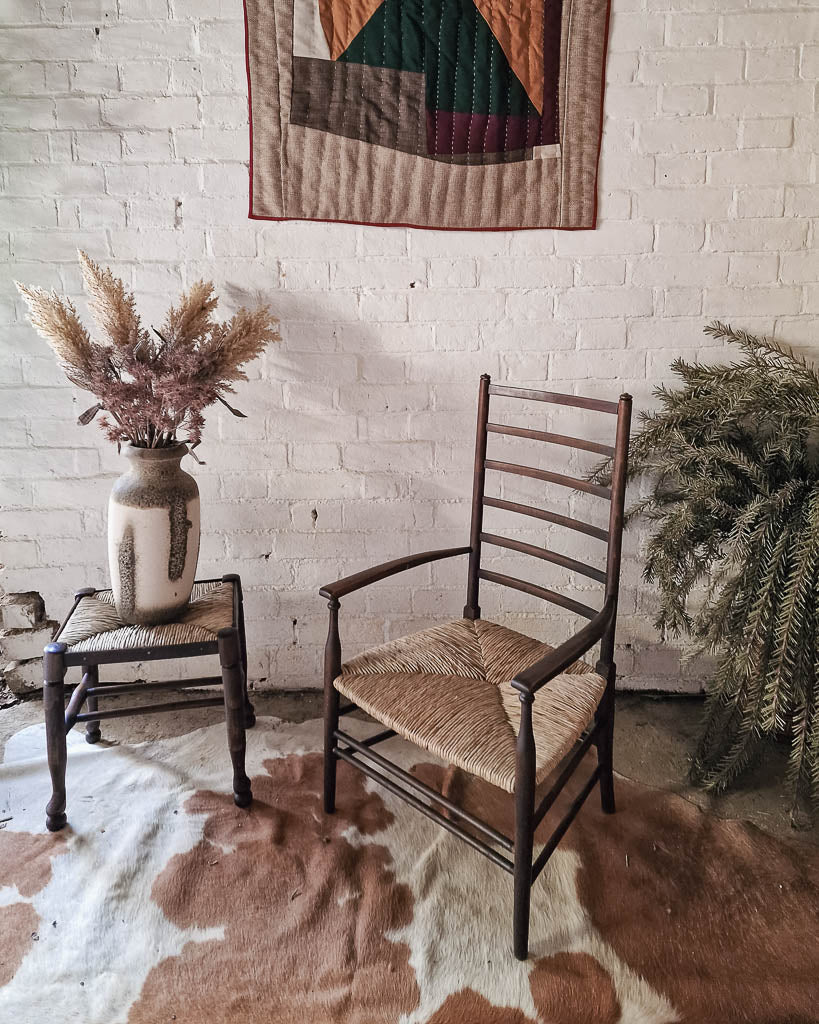 Arts & Craft Low Fireside Liberty & Co Chair & Stool
