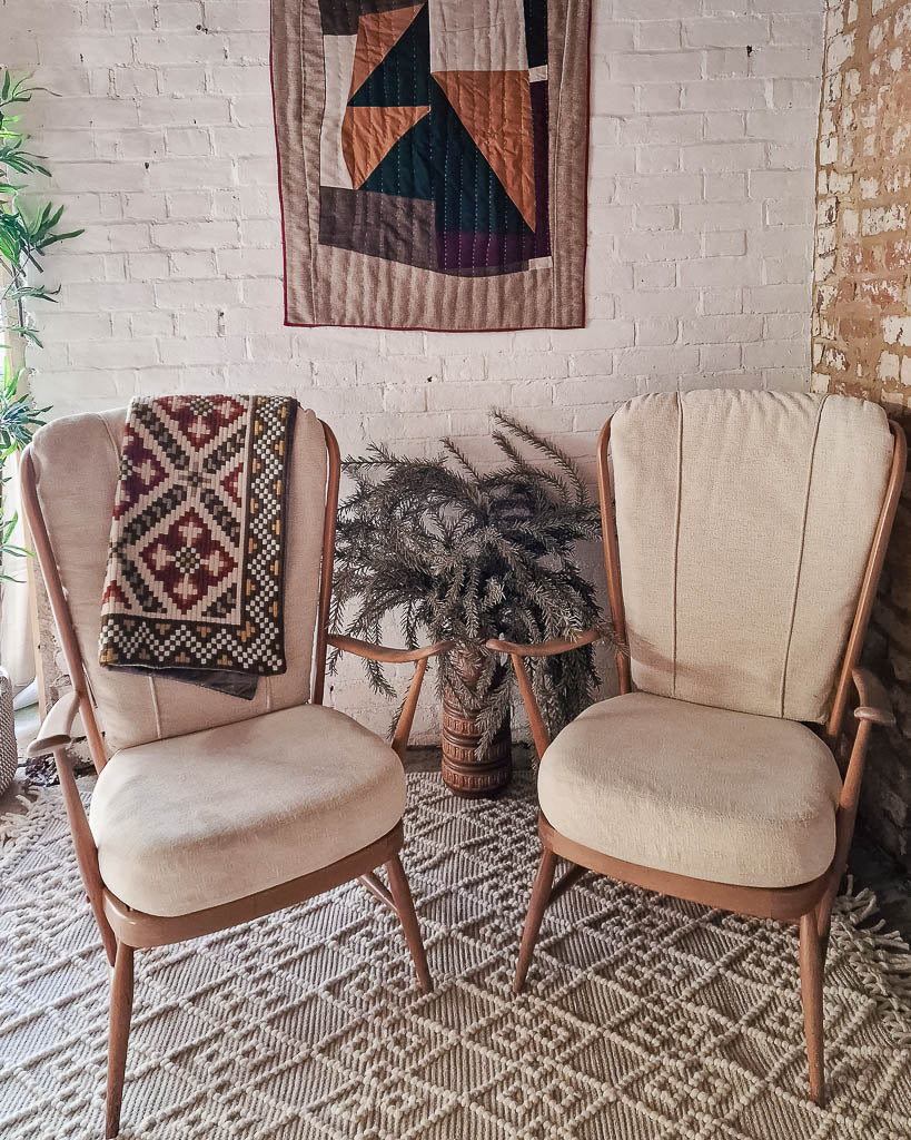 Pair Mid Century Ercol No 835 Evergreen Armchair