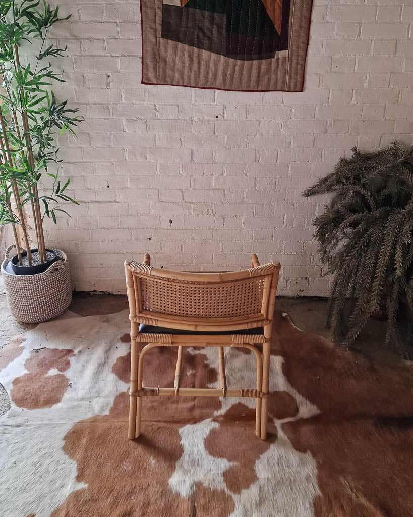 Italian Mid Century Rattan Bamboo Desk & Chair