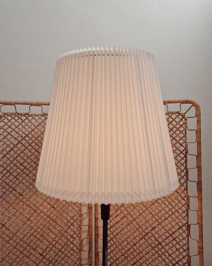 Mid Century Teak & Brass Standard Floor Lamp inc. Shade
