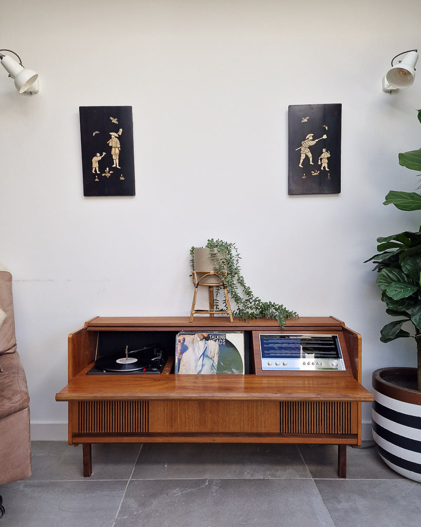 Antique Japanese Shibayama Lacquer Wooden Panel / Wall Art