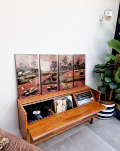 Vintage Vietnamese Lacquer Wooden Panel / Wall Art