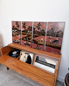 Vintage Vietnamese Lacquer Wooden Panel / Wall Art
