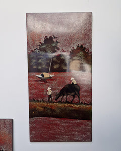 Vintage Vietnamese Lacquer Wooden Panel / Wall Art