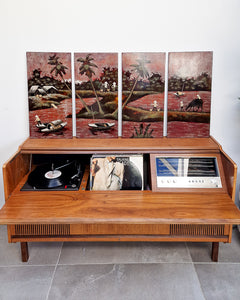 Vintage Vietnamese Lacquer Wooden Panel / Wall Art