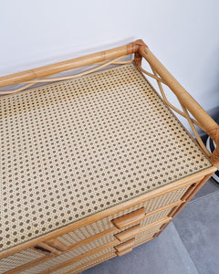 Mid Century Bamboo & Rattan Chest of Drawers