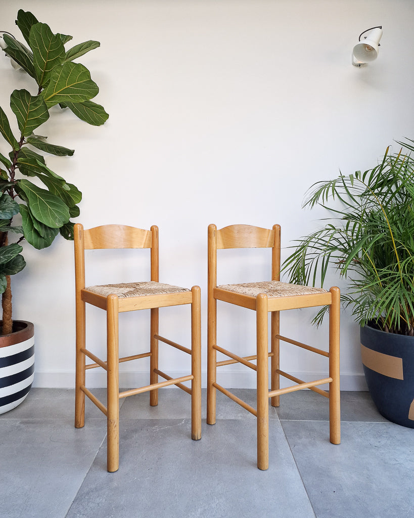 Mid Century Habitat Kitchen / Bar Stools (Pair)