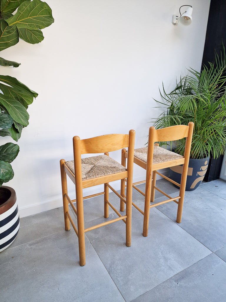 Mid Century Habitat Kitchen / Bar Stools (Pair)