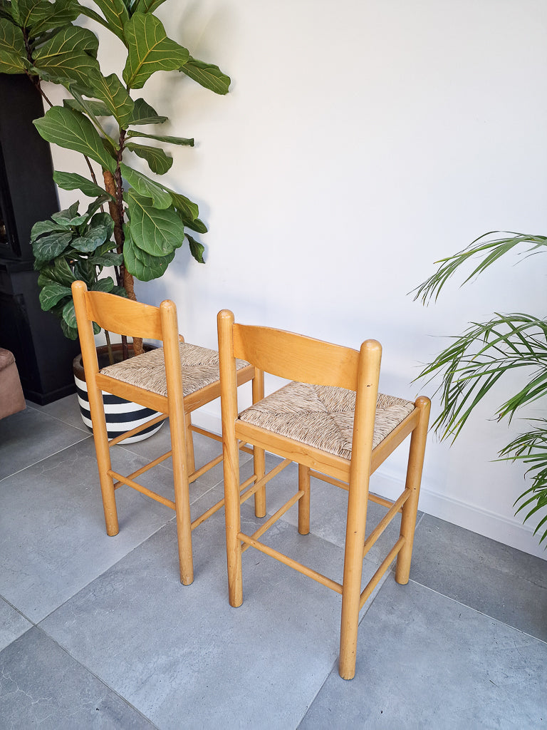 Mid Century Habitat Kitchen / Bar Stools (Pair)
