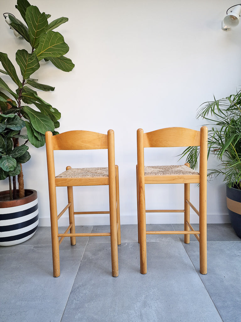 Mid Century Habitat Kitchen / Bar Stools (Pair)