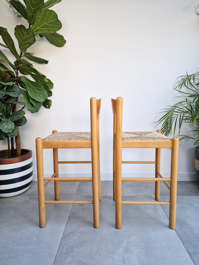 Mid Century Habitat Kitchen / Bar Stools (Pair)