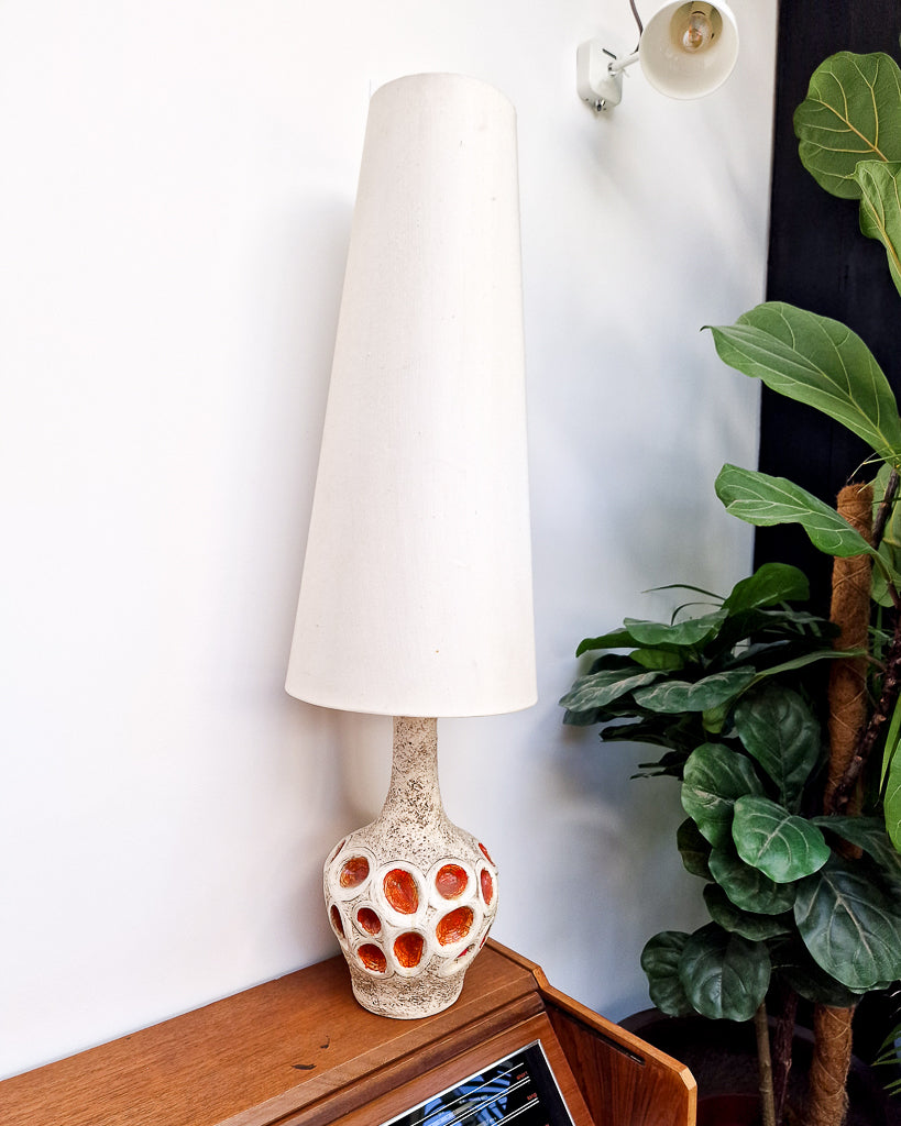 Mid Century Chalkware Table Lamp