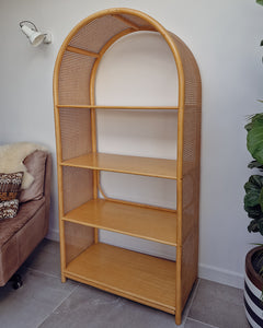 Mid Century Bamboo & Rattan Large Bookcase