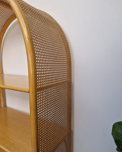 Mid Century Bamboo & Rattan Large Bookcase
