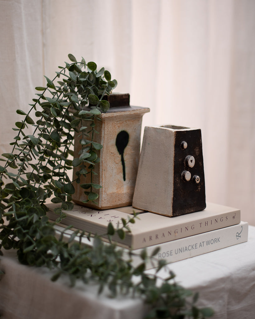 Mid Century Studio Ceramic Pottery Vase Set