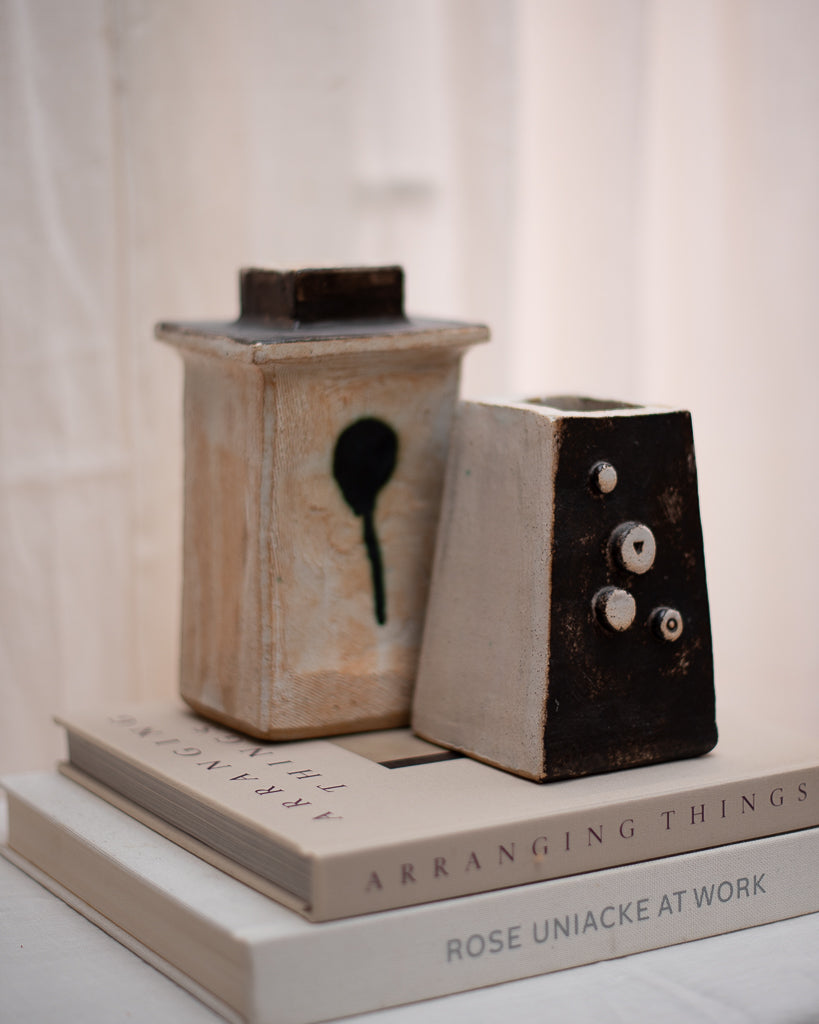 Mid Century Studio Ceramic Pottery Vase Set