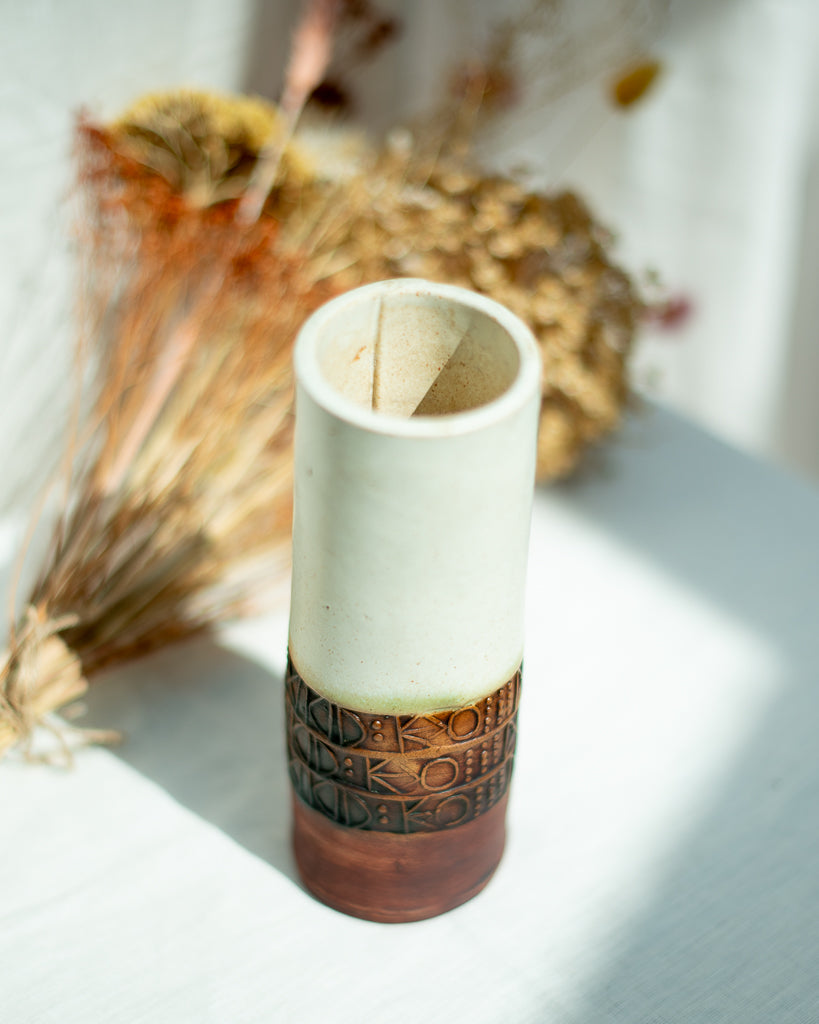 Mid Century Brutalist Studio Pottery Vase Set