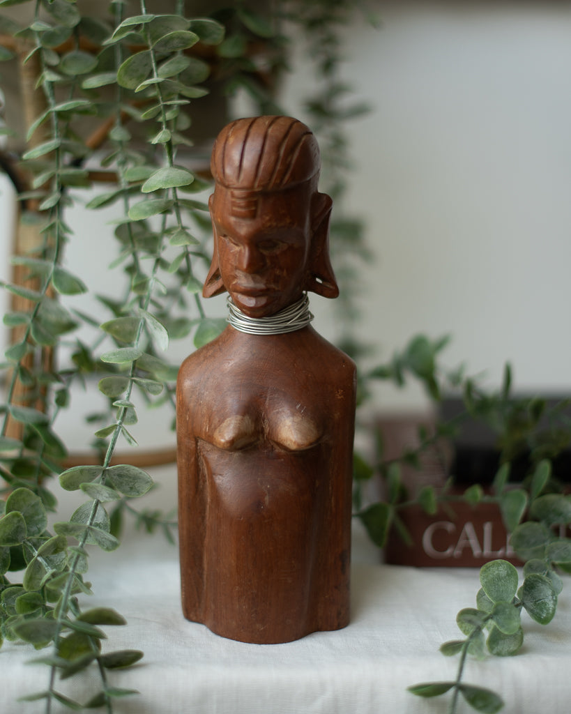 African Brutalist Figure Statue Sculpture