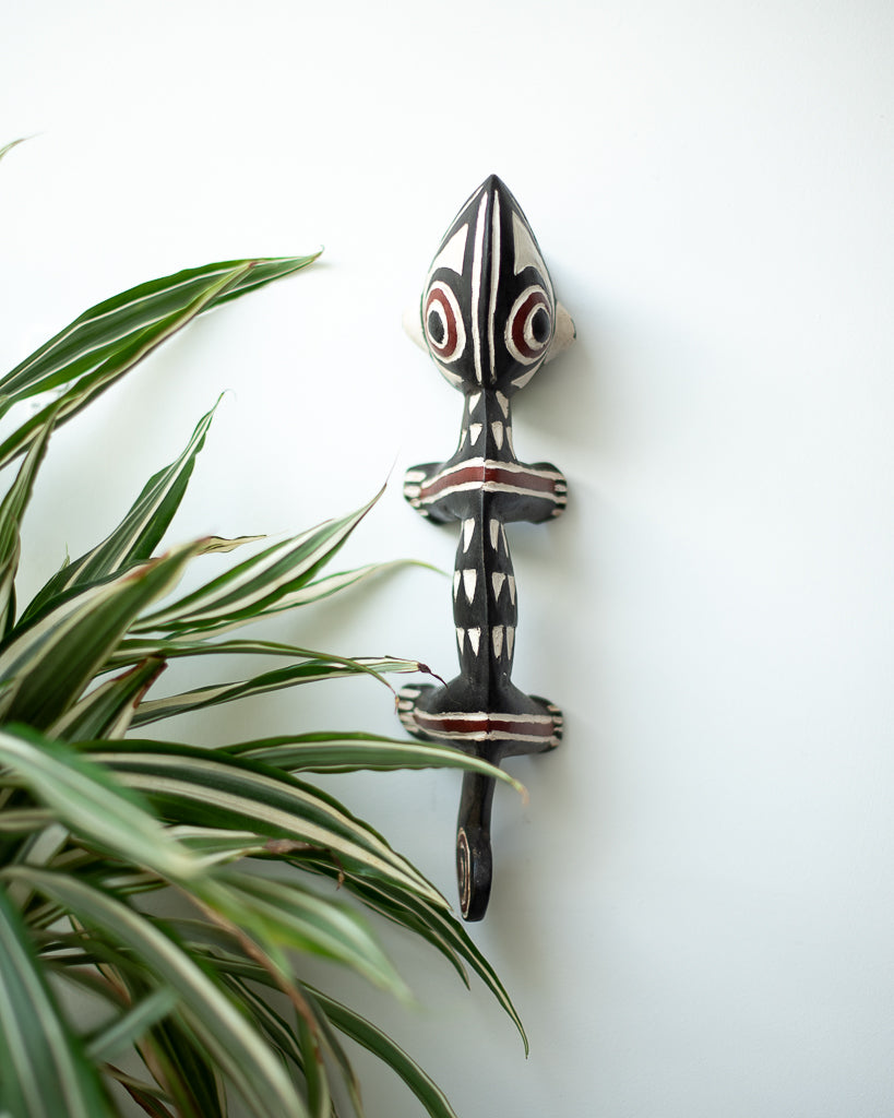 Antique African Wall Animal Mask / Ornament  Chameleon Bobo Tribe