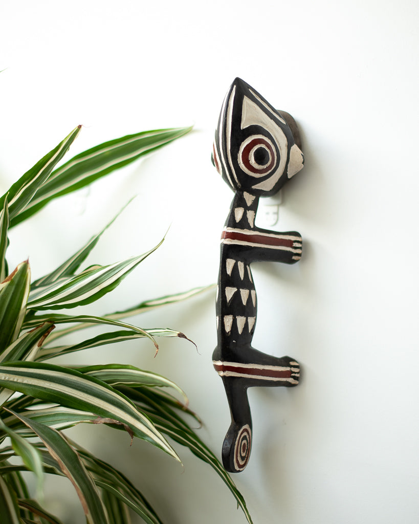 Antique African Wall Animal Mask / Ornament  Chameleon Bobo Tribe