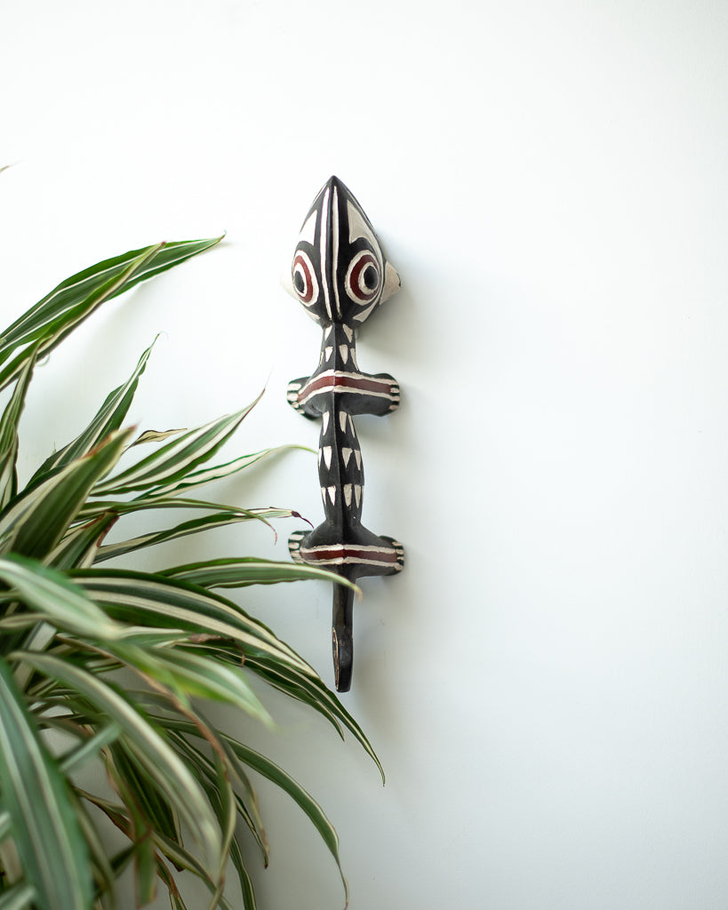 Antique African Wall Animal Mask / Ornament  Chameleon Bobo Tribe