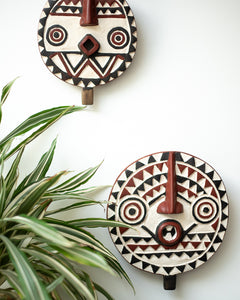 Antique African Wall Mounted Masks (Pair)