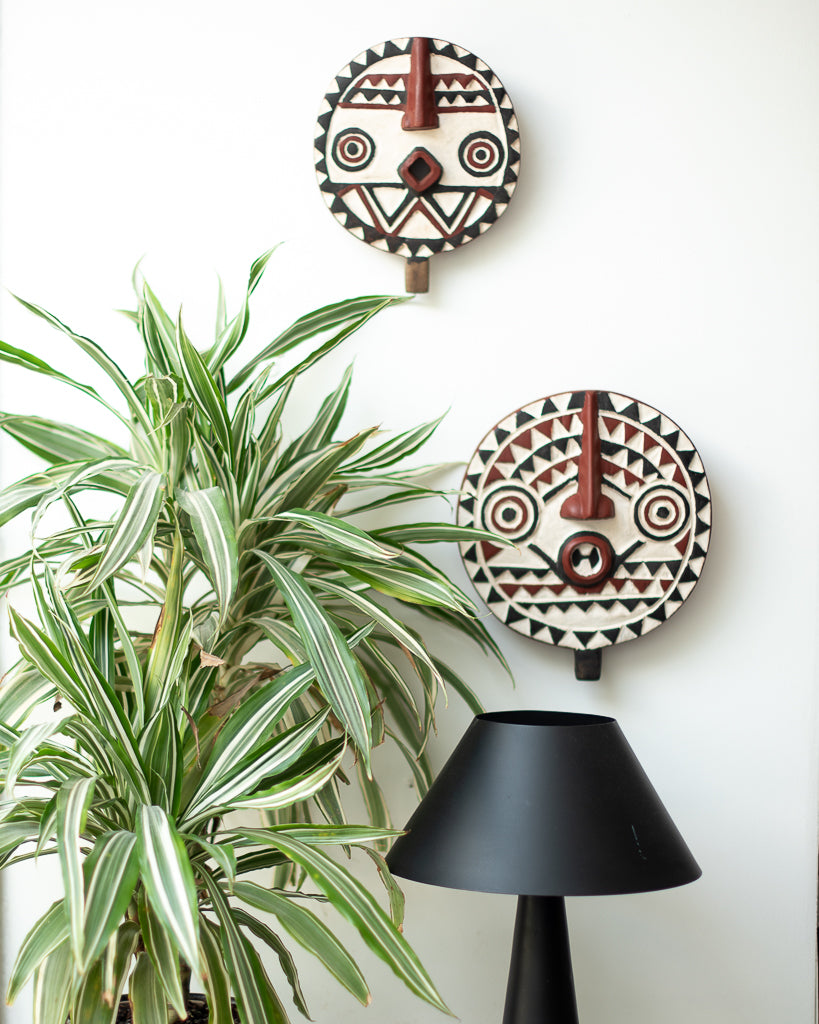 Antique African Wall Mounted Masks (Pair) Bobo Tribe