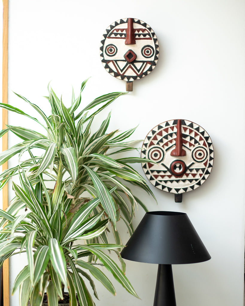 Antique African Wall Mounted Masks (Pair) Bobo Tribe