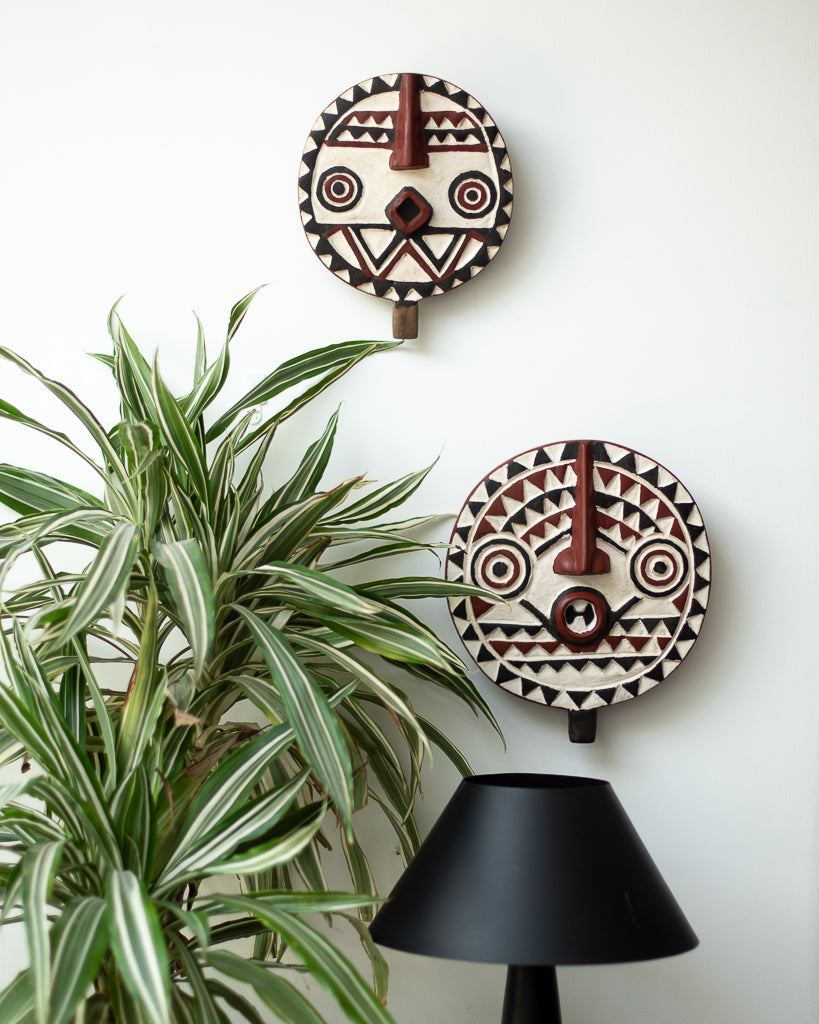 Antique African Wall Mounted Masks (Pair)
